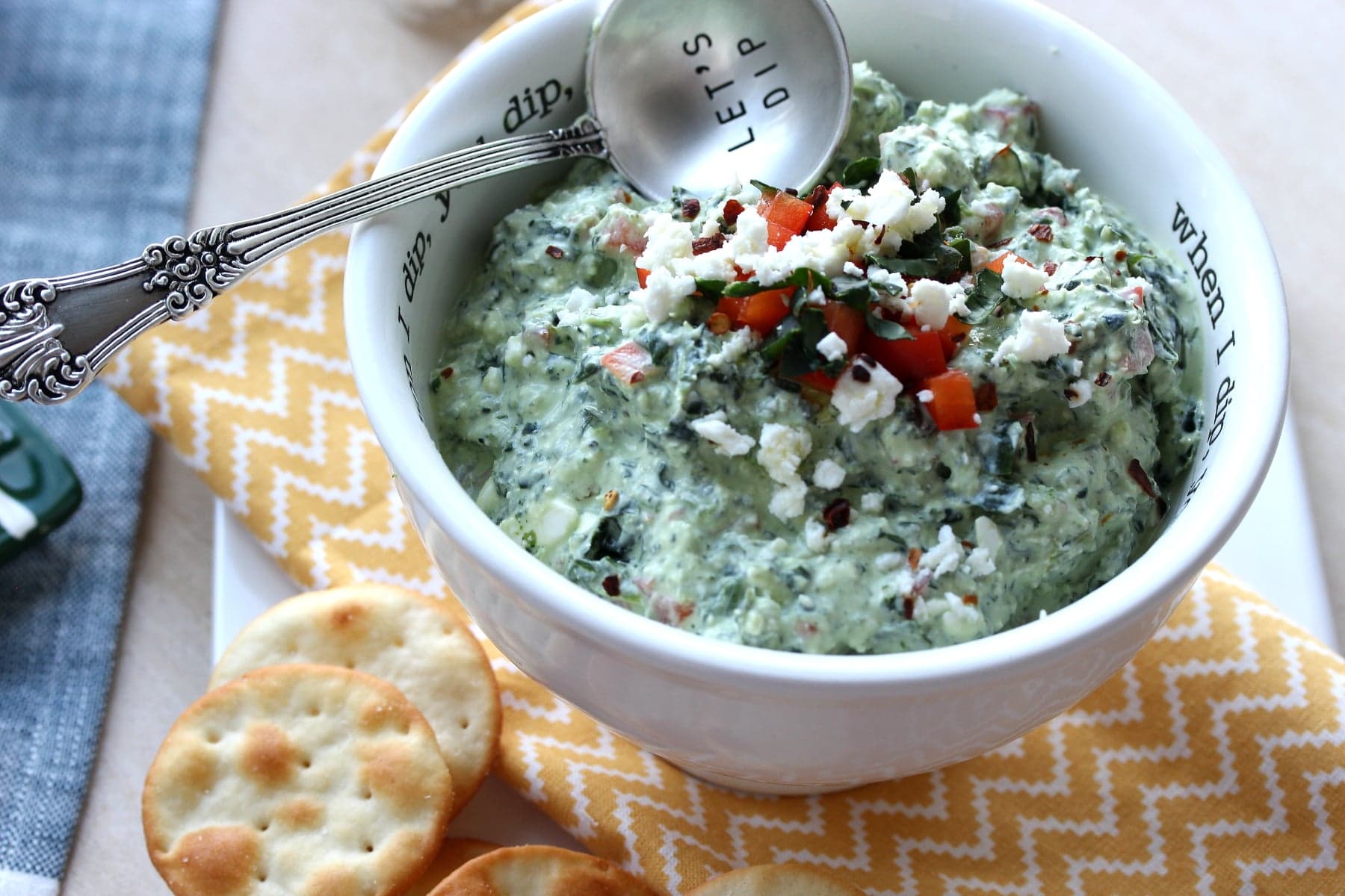 Spinach and Kale Whipped Feta Yogurt Dip
