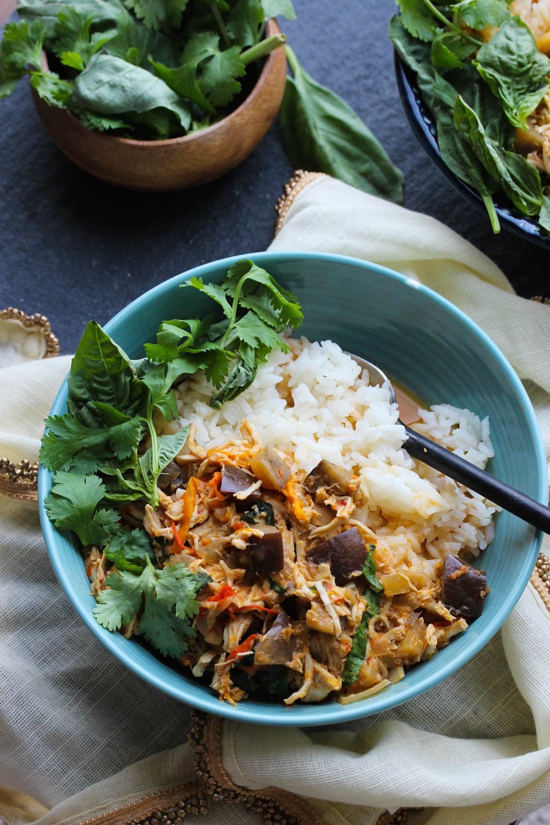 Slow Cooker Chicken and Eggplant Red Curry