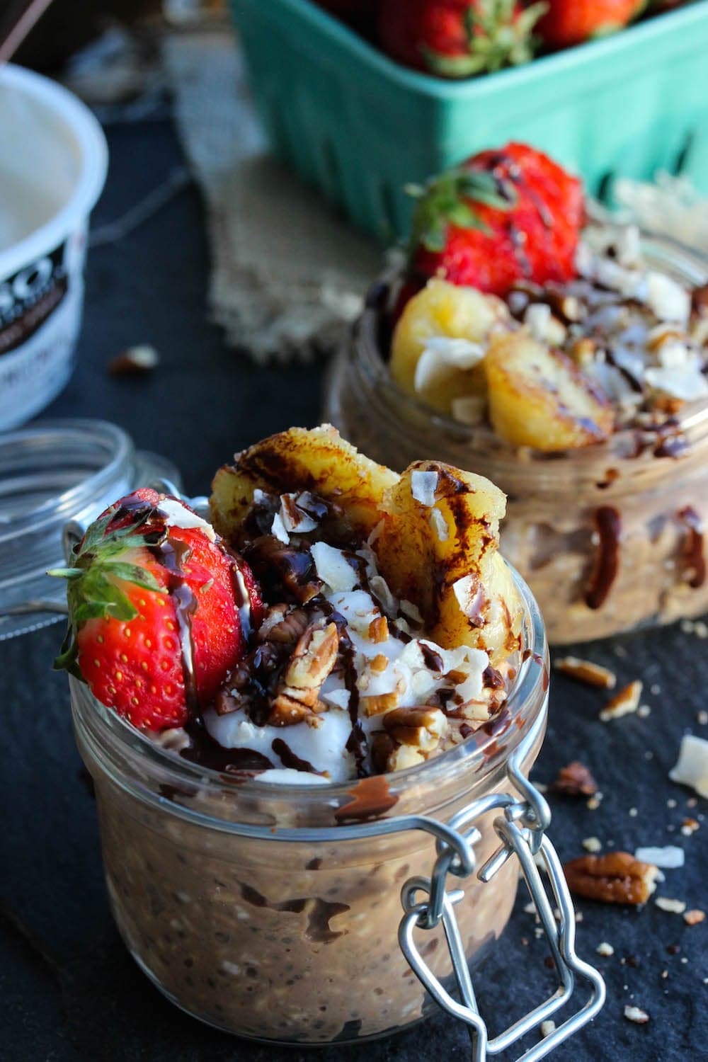 Banana Split Overnight Protein Oats