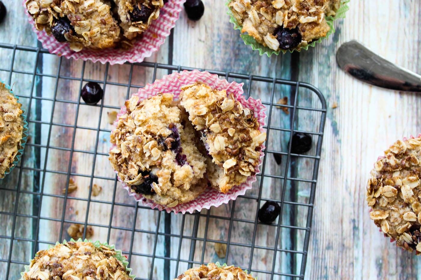Whole Wheat Blueberry Lemon Greek Yogurt Muffins
