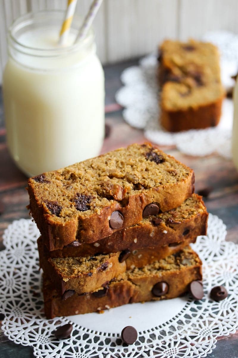Chickpea Flour Banana Bread with Dark Chocolate and Walnuts (Gluten-Free)
