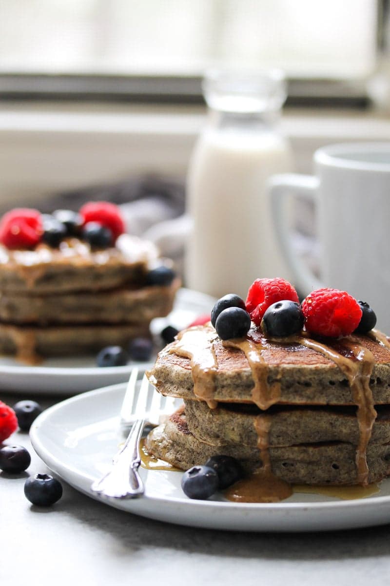 The Fluffiest Buckwheat Banana Pancakes