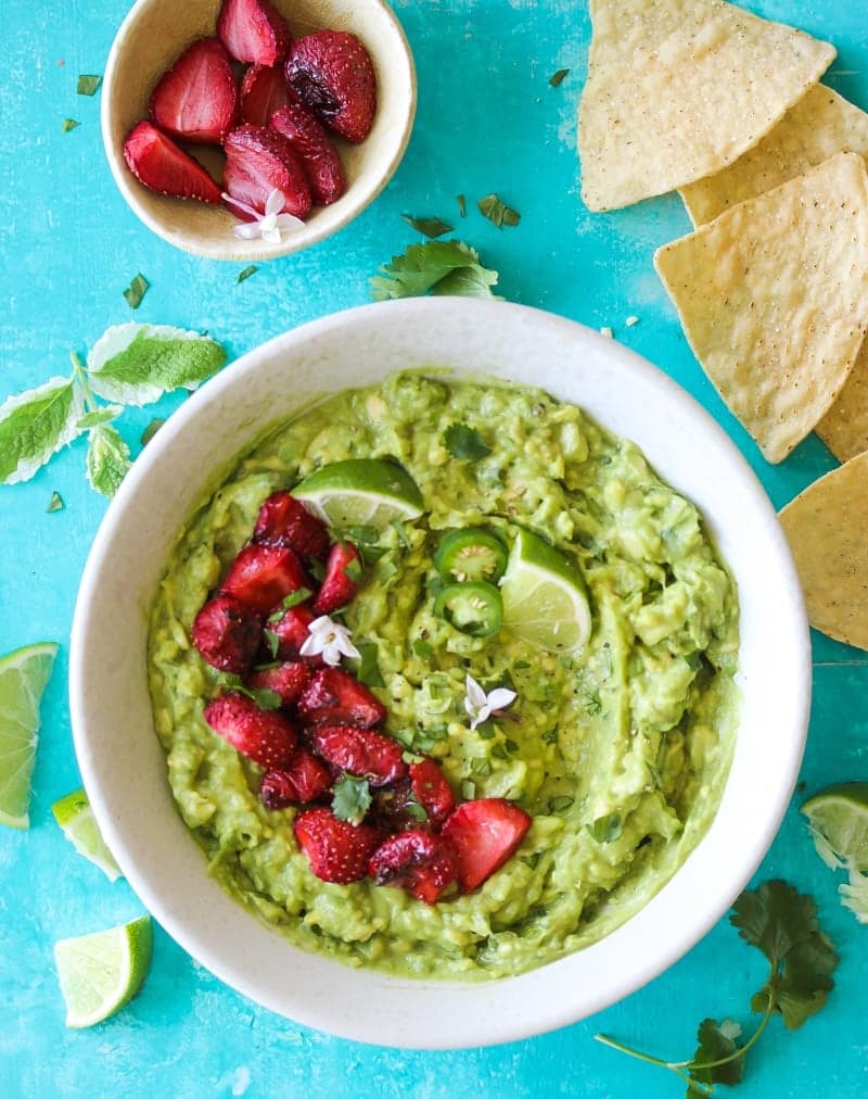 Roasted Strawberry Guacamole
