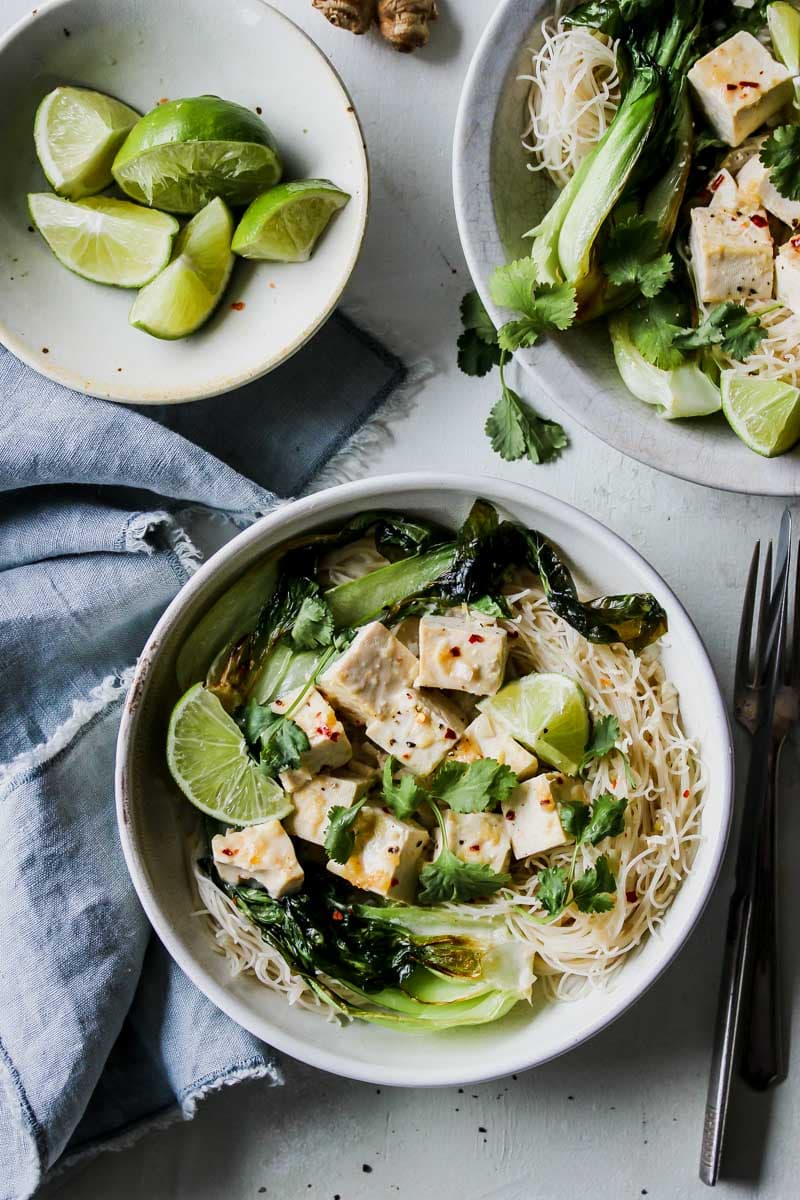 30-Minute Lemongrass Coconut Tofu Noodle Bowls