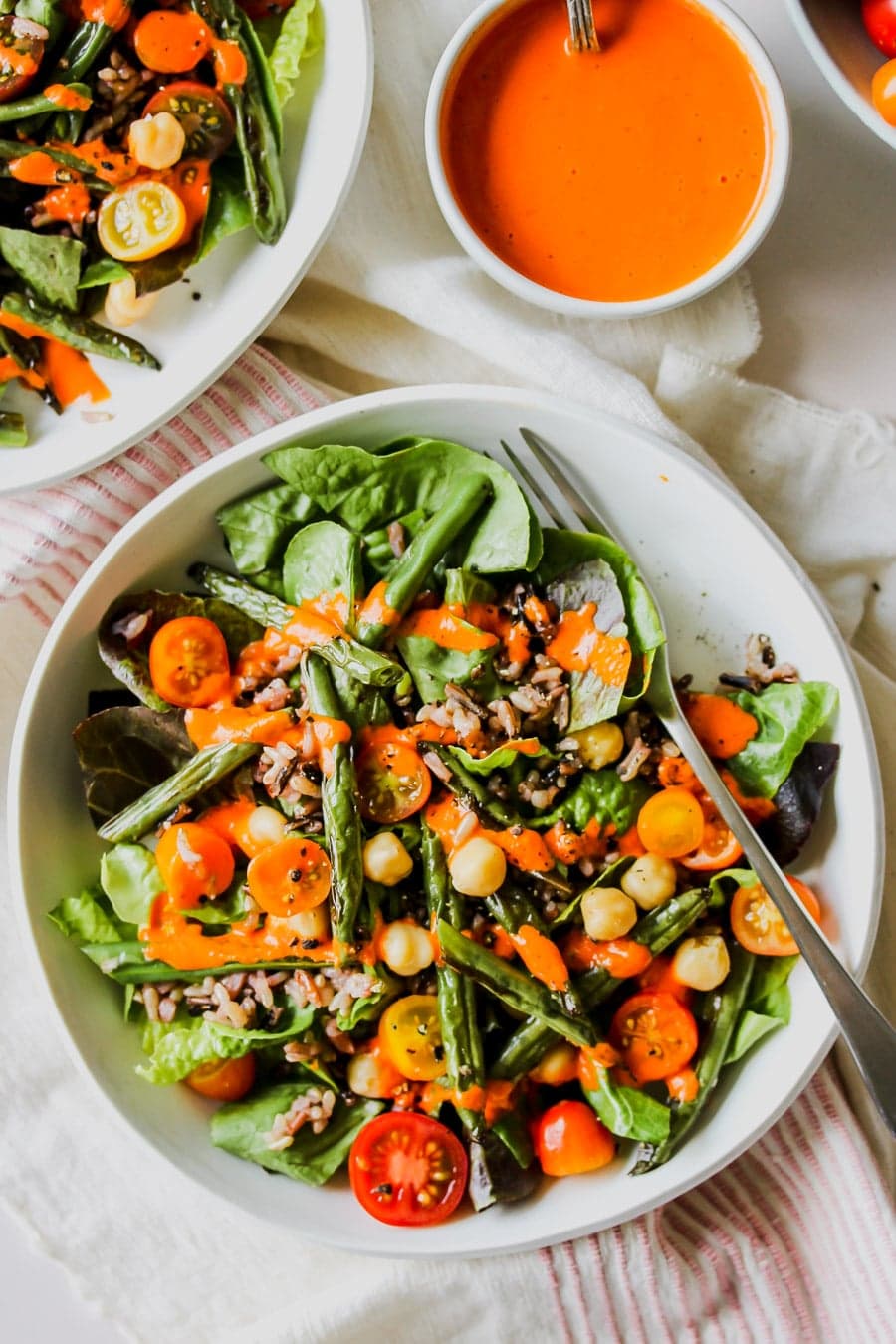 Wild Rice and Bean Salad with Red Pepper Harissa Dressing