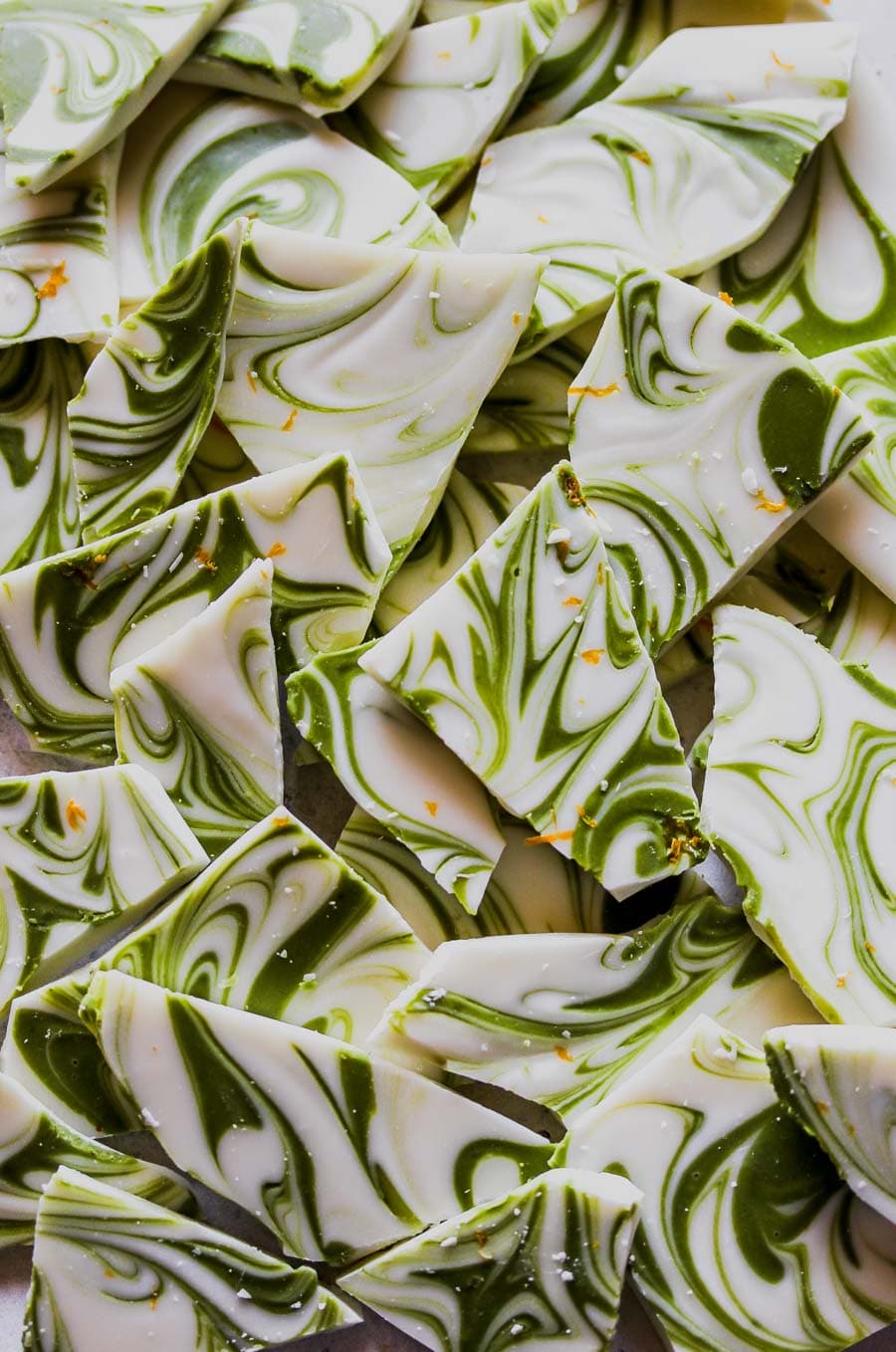 Matcha-Tahini White Chocolate Bark