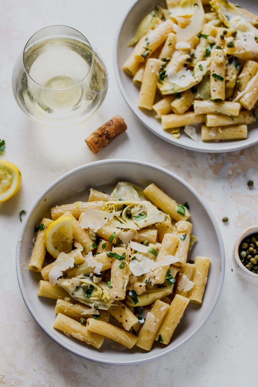 One Pot Lemon-Artichoke Piccata Pasta