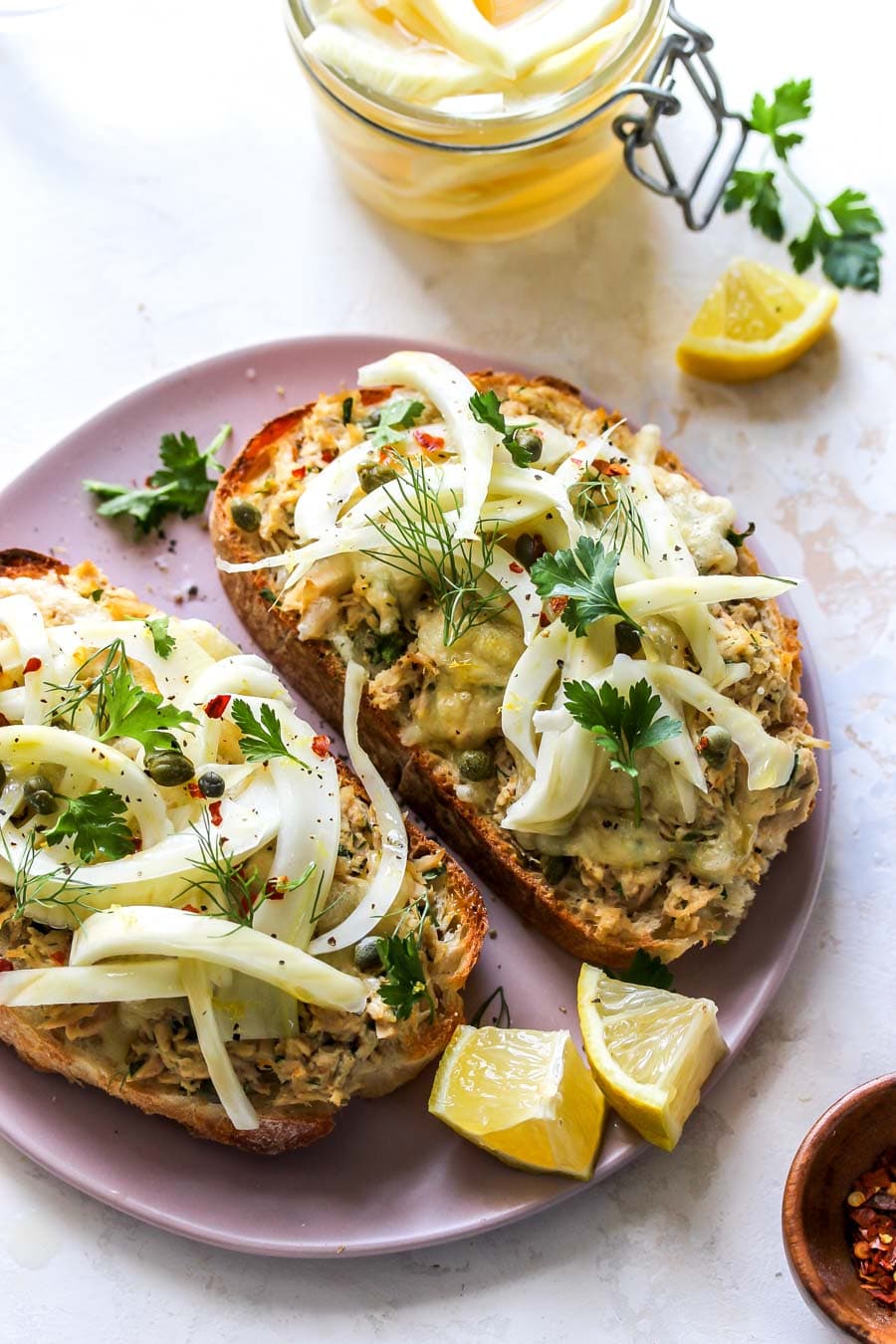 Tuna Melts with Quick-Pickled Fennel