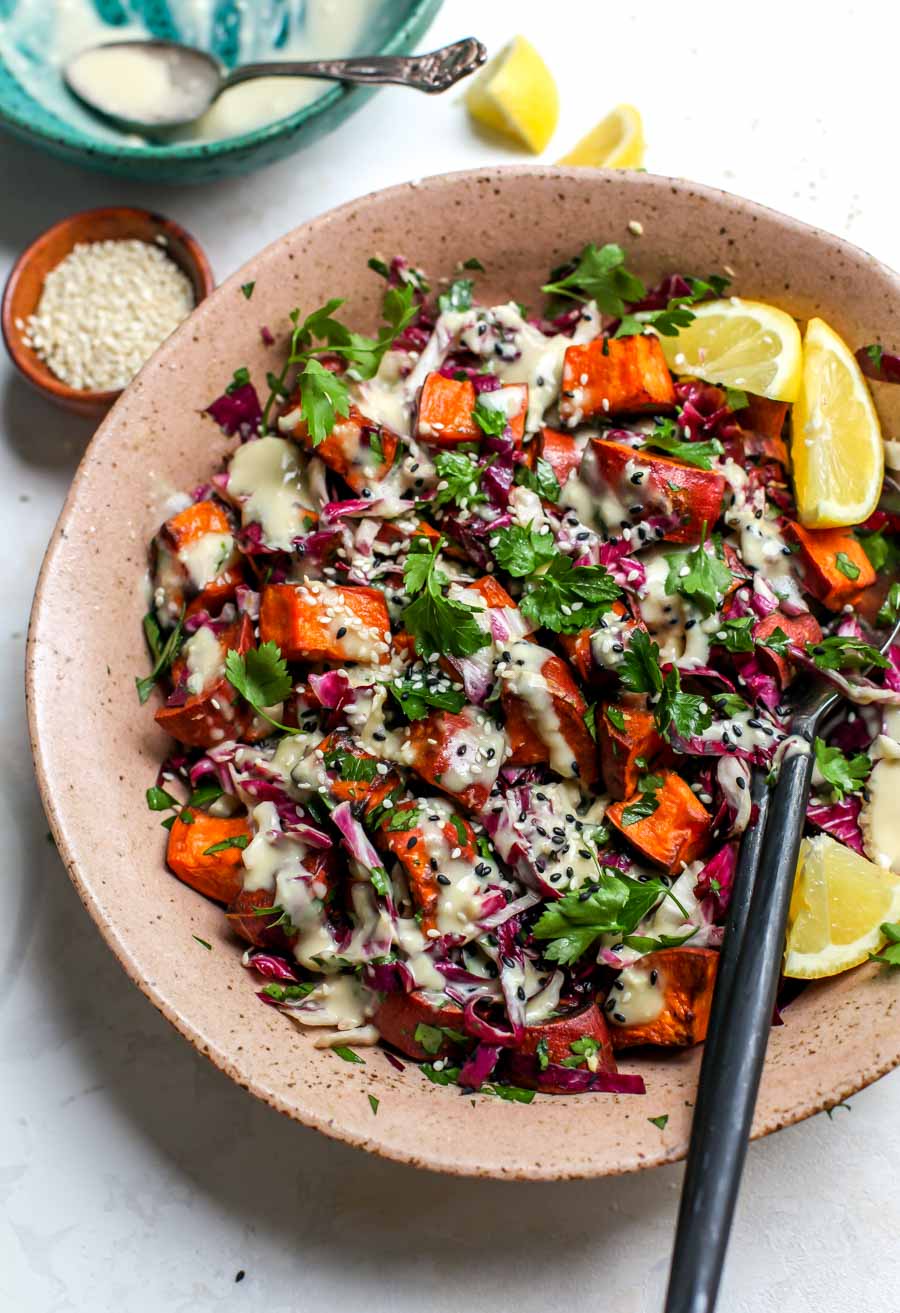 Sesame Sweet Potato and Radicchio Salad