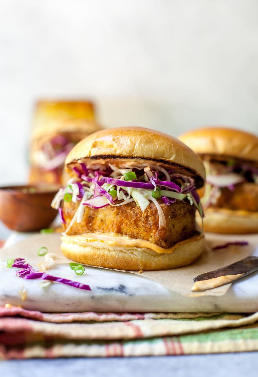 Chicken Fried Tofu Sandwiches