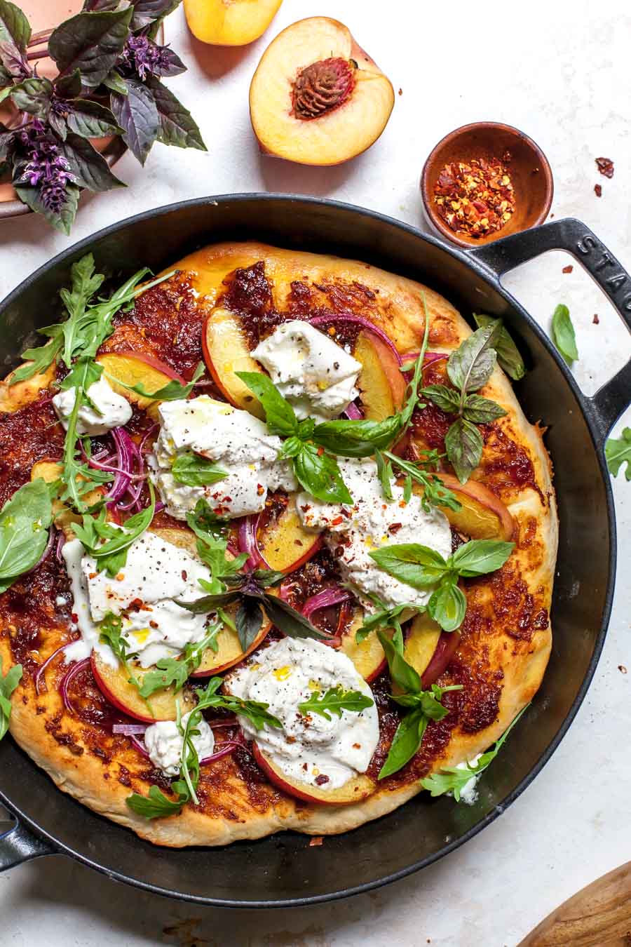 BBQ-Peach Skillet Pizza
