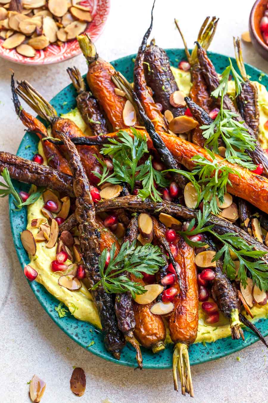 Roasted Carrots with Curried Yogurt (5 Ingredients)