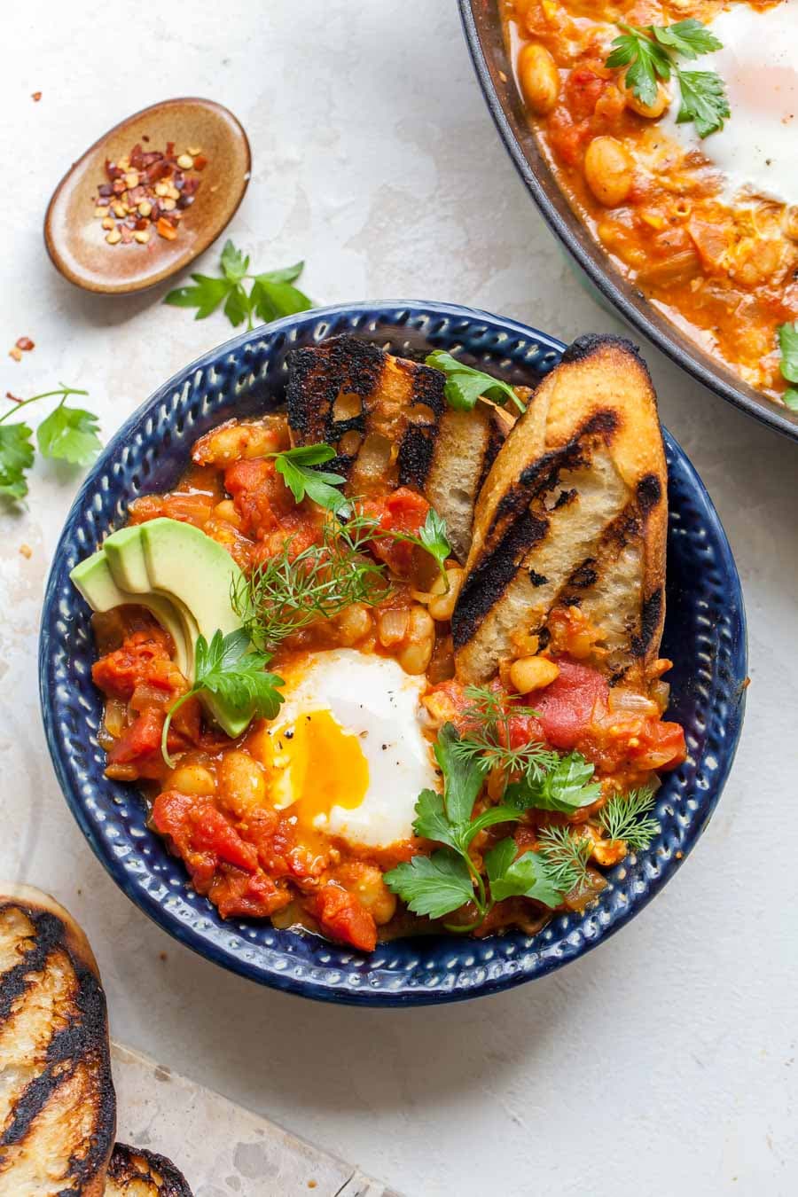 Tomato-Curry Poached Eggs