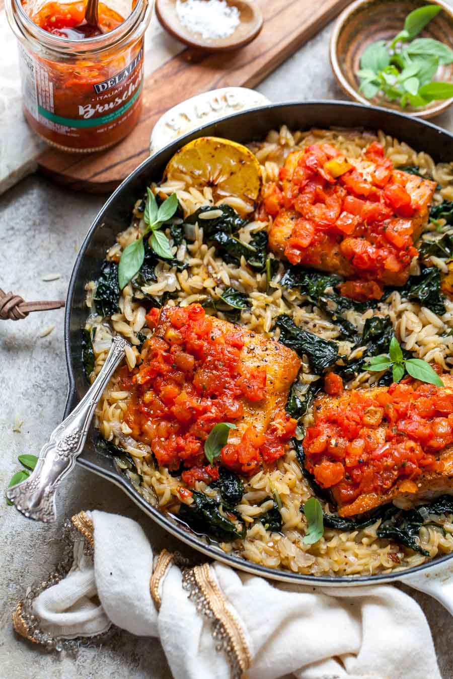 Bruschetta Salmon Skillet