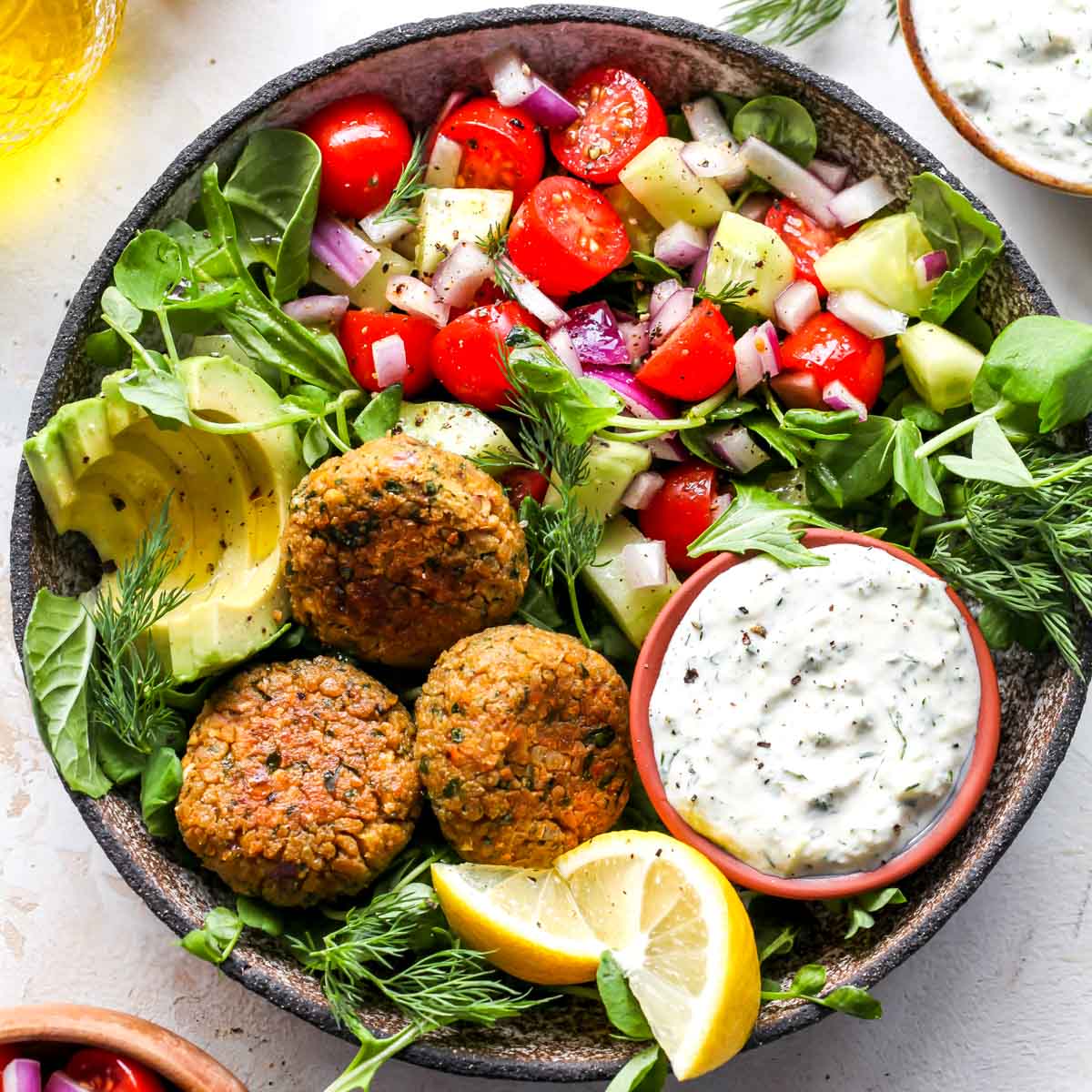 Falafel Bowls with Cashew Tzatziki