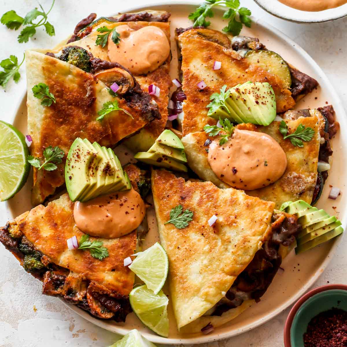 Veggie Quesadillas with Chipotle-Mango Sauce