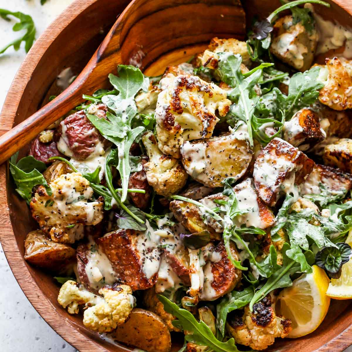 Roasted Cauliflower and Potato Salad with Tarragon Tahini