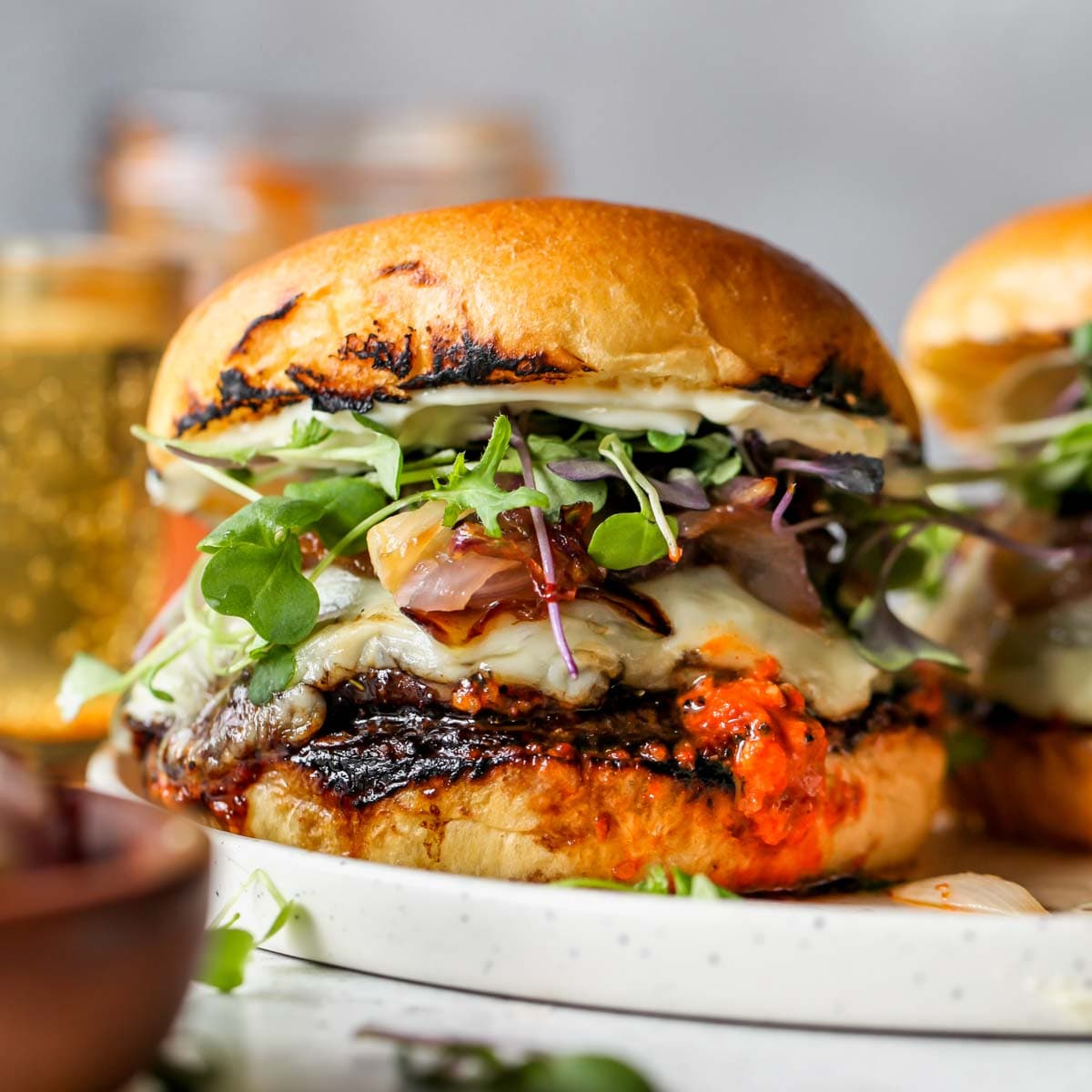 Portobello Romesco Burgers
