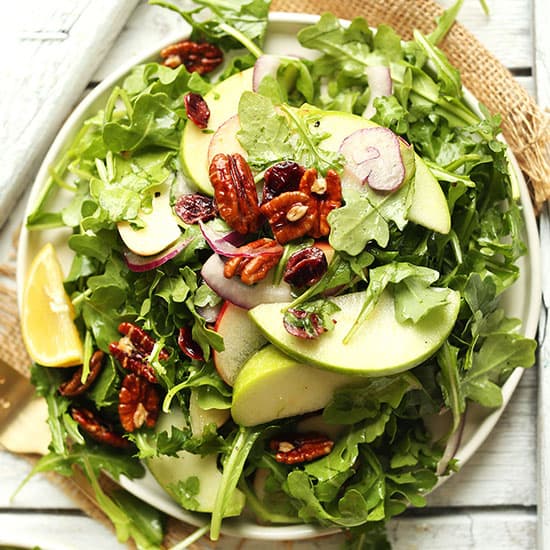 Apple Pecan Arugula Salad
