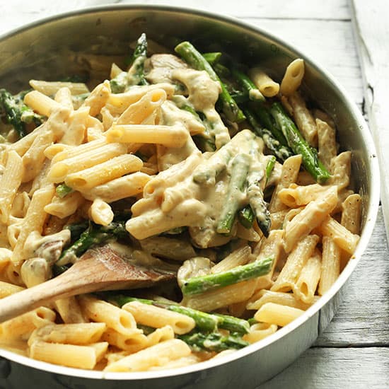 Creamy Mushroom and Asparagus Pasta (GF)