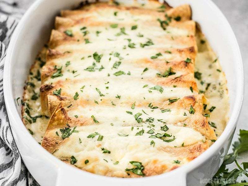 Spinach White Bean Enchiladas