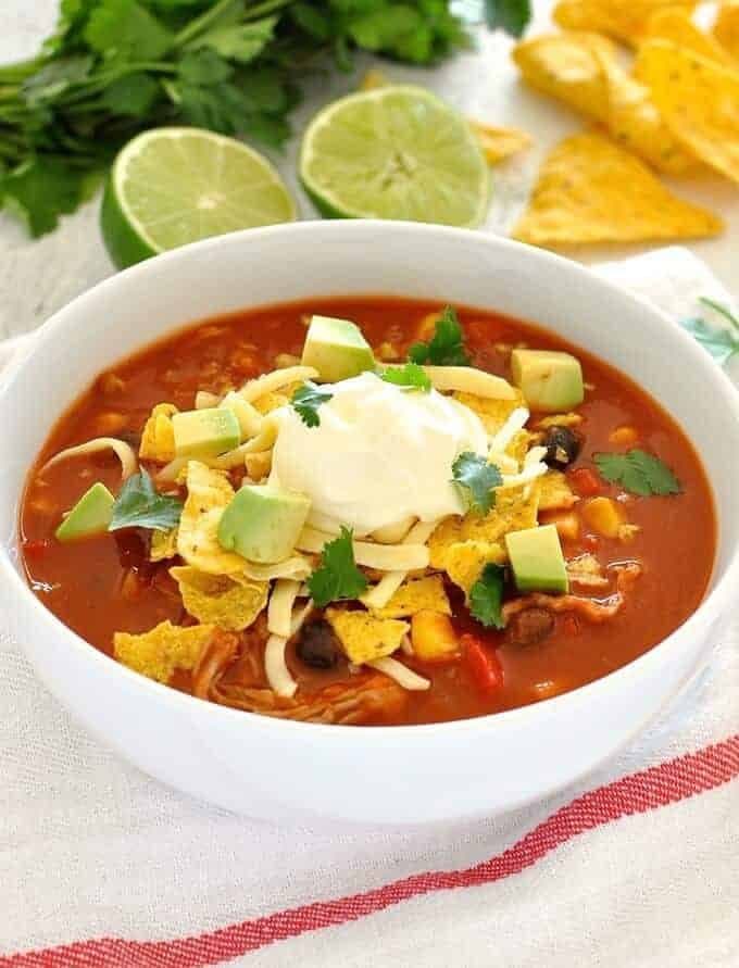 Quick Taco Soup with Pork Carnitas