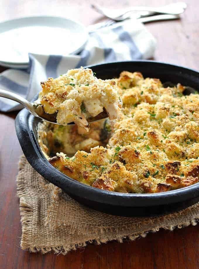 Creamy Bacon, Chicken and Broccoli Strata (Bread Bake)