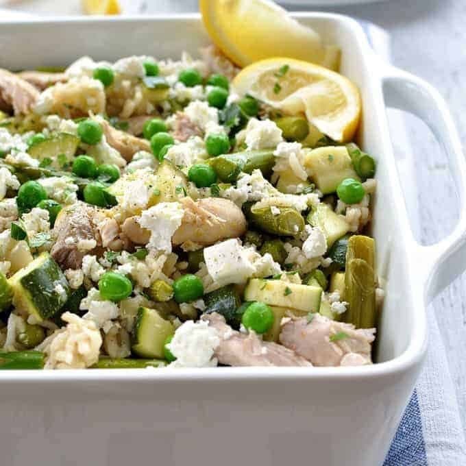 Chicken &amp; Green Vegetable Pilaf (One Pot Dinner)