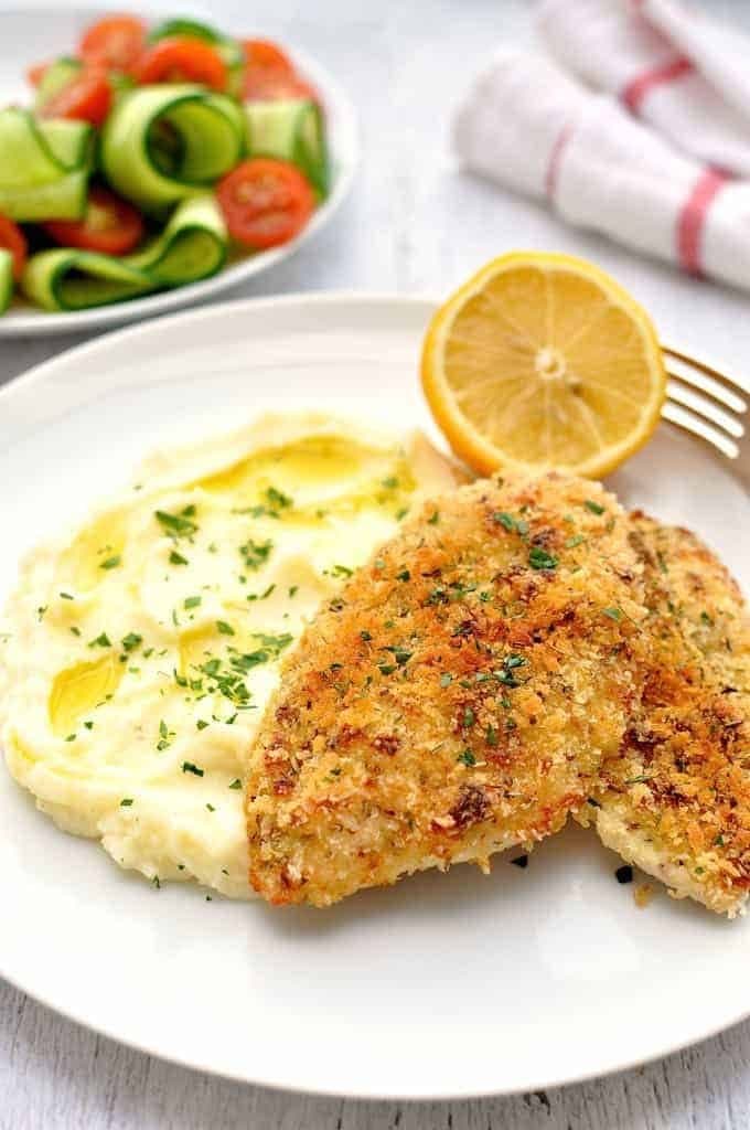 Super Quick Chicken Dinner: Crumbed Chicken with Mashed Potatoes