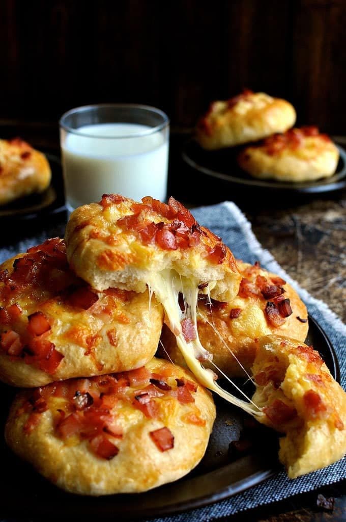 Double Cheese and Bacon Rolls