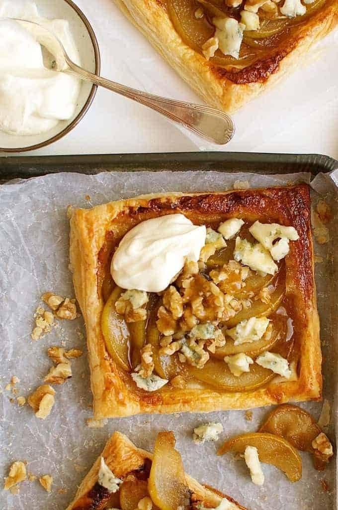 Caramelized Pears and Blue Cheese Tarts