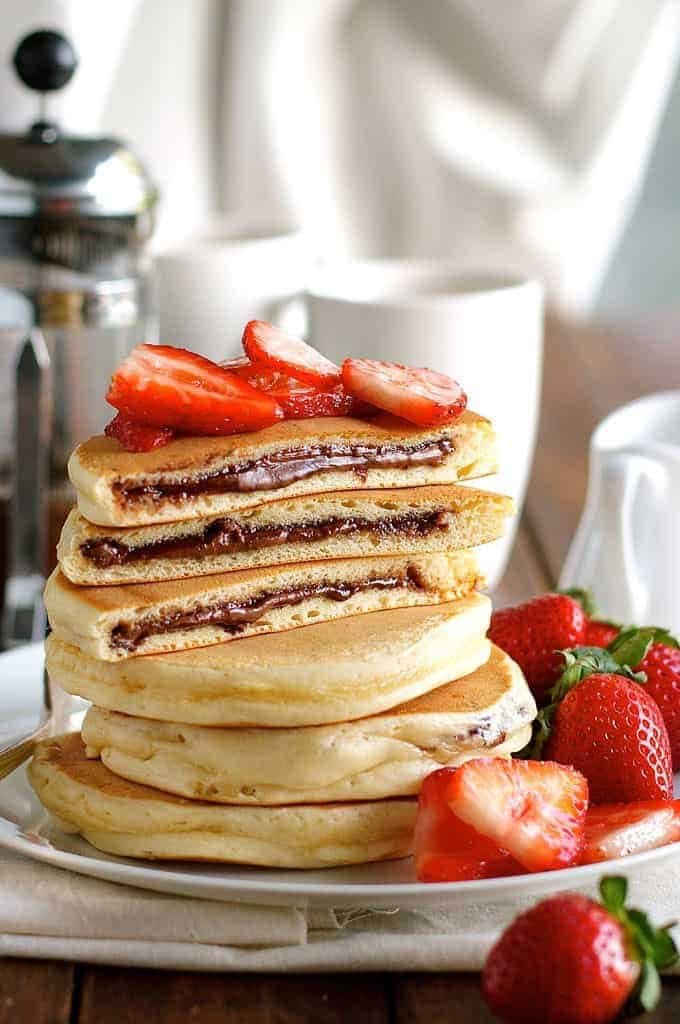 Nutella Stuffed Pancakes