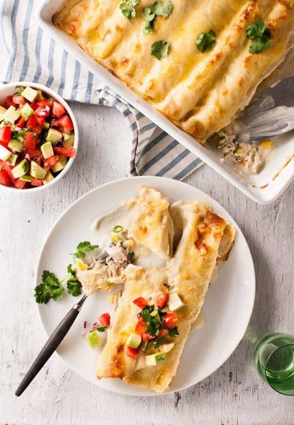 White Chicken Enchiladas