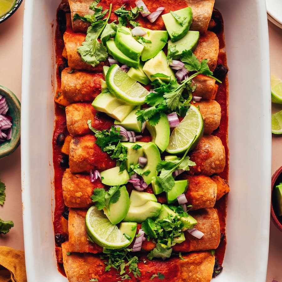 Butternut Squash Black Bean Enchiladas
