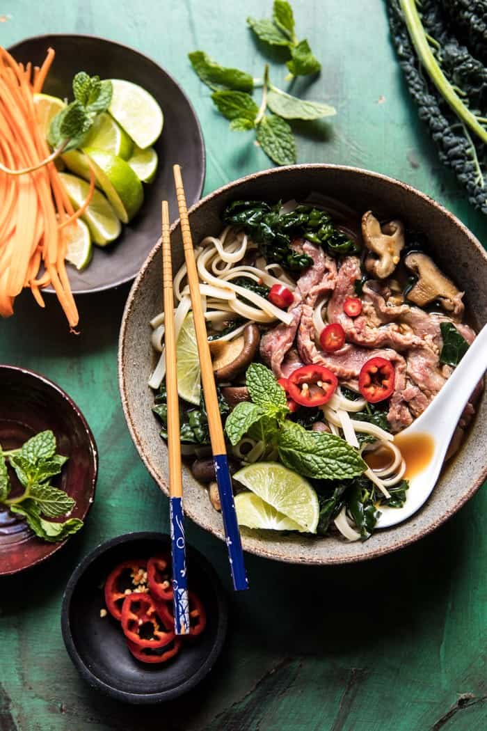 Quick Cleansing Kale and Mushroom Pho.