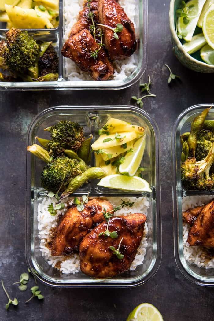 Meal Prep Tropical Jerk Chicken and Gingered Broccoli